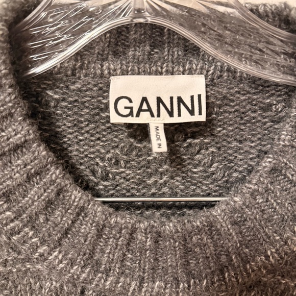GANNI | Gray Bubble Textured Pullover Sweater - Picture 8 of 11